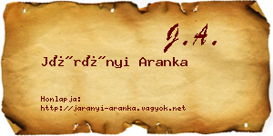 Járányi Aranka névjegykártya