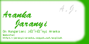 aranka jaranyi business card